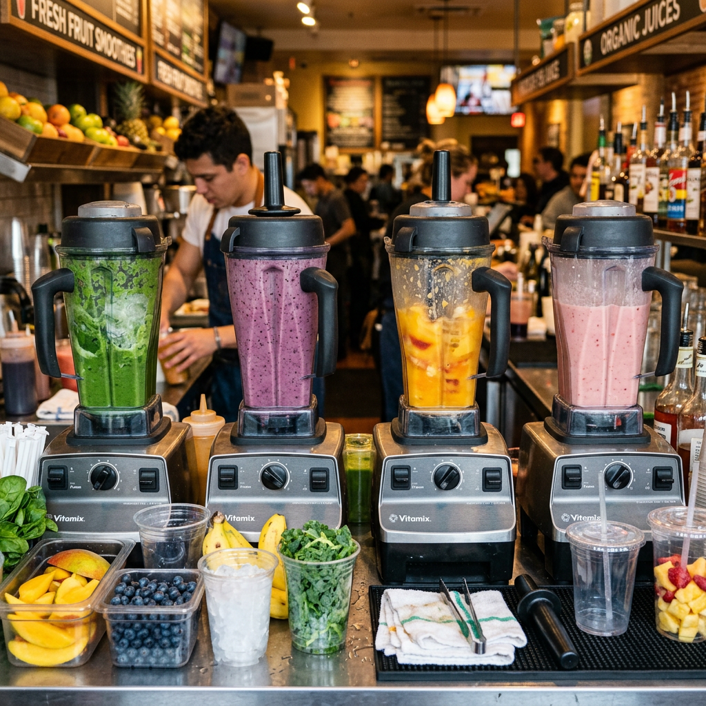 Close-up smoothie machines at bar